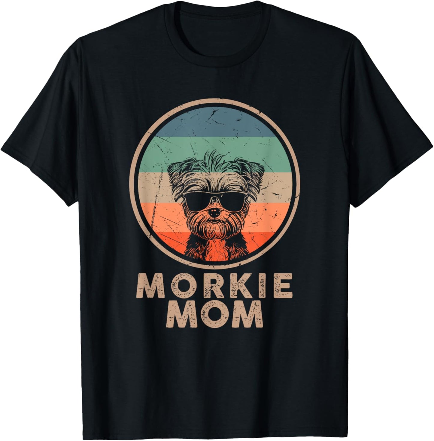 Vintage Morkie Dog Mom Gifts Retro Dog Mom Lover T-Shirt - T-Shirt | Black
