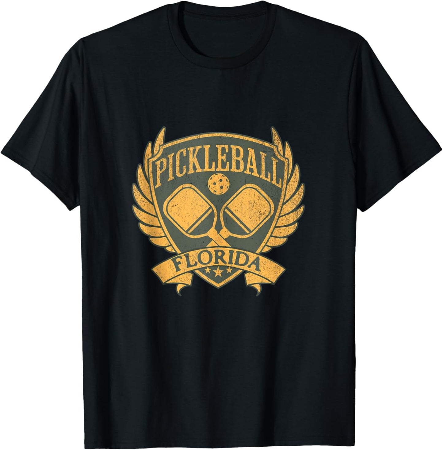 Florida Pickleball Shirt State Paddle Sport Pickleballer T-Shirt - T-Shirt | Black