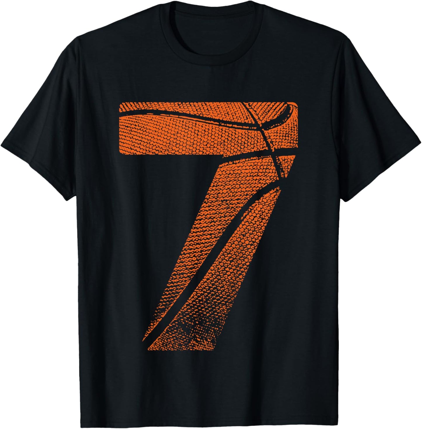Kids 7th Birthday Boy Basketball Player Basketball 7 Years Old T-Shirt - T-Shirt | Black