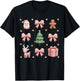 Coquette Bow Christmas Tree Santa Kawaii Women Girls Kids T-Shirt - T-Shirt | Black