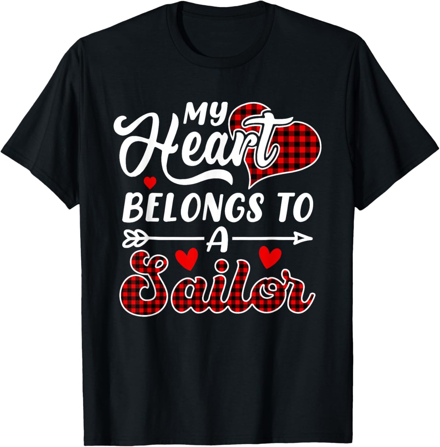 My Heart Belongs To A Sailor Funny Valentine's Day T-Shirt - T-Shirt | Black