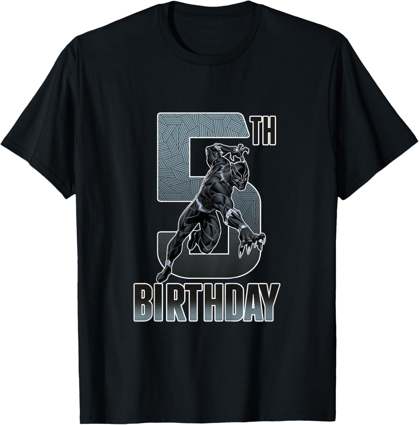 Kids Marvel Universe Classic Black Panther Epic 5th Birthday T-Shirt - T-Shirt | Black