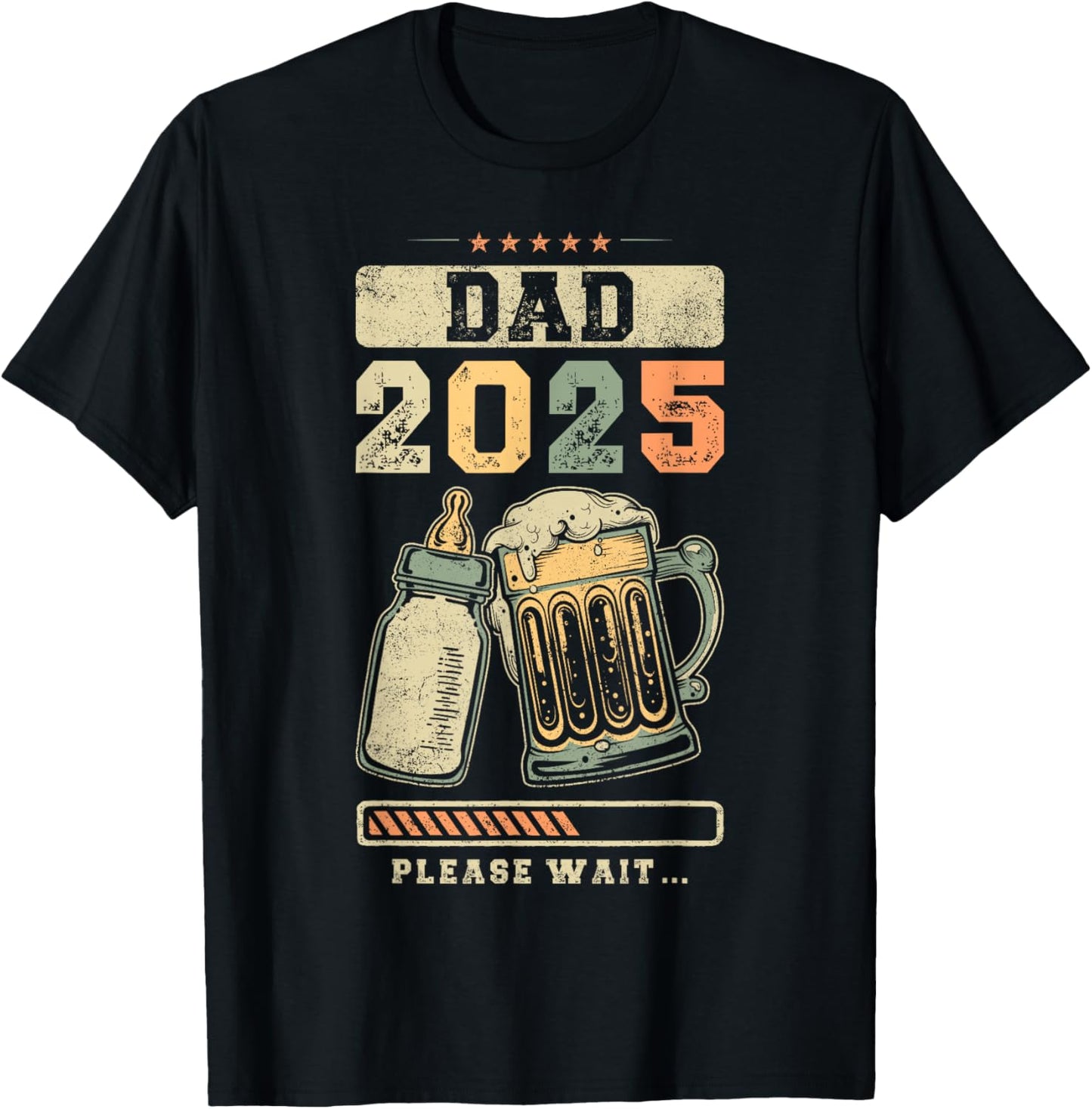 Dad 2025, Pregnancy Reveal, Expecting Father, Future Daddy T-Shirt - T-Shirt | Black