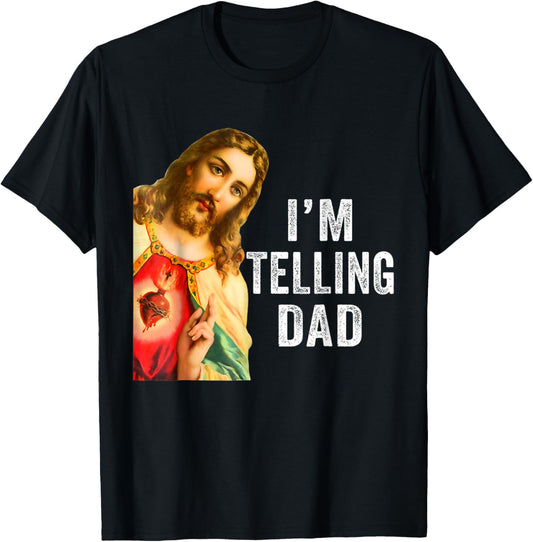 Retro Sunset Jesus I'm Telling Dad Costume Women T-Shirt - T-Shirt | Black