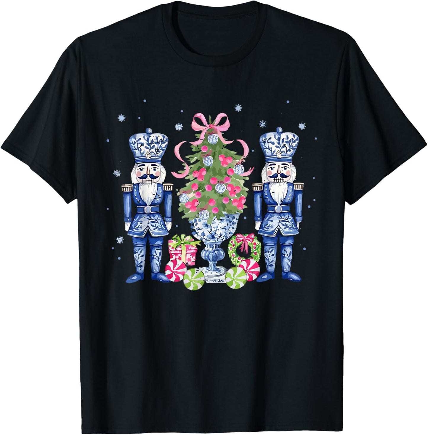 Funny Chinoiserie Nutcracker Christmas Holiday Cute Xmas T-Shirt - T-Shirt | Black