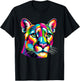 Colorful Pop Art Cougars Cougar Mountain Lion Puma T-Shirt - T-Shirt | Black