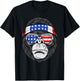 July 4th USA - Funny Patriotic Gorilla Women Kids Men T-Shirt - T-Shirt | Black