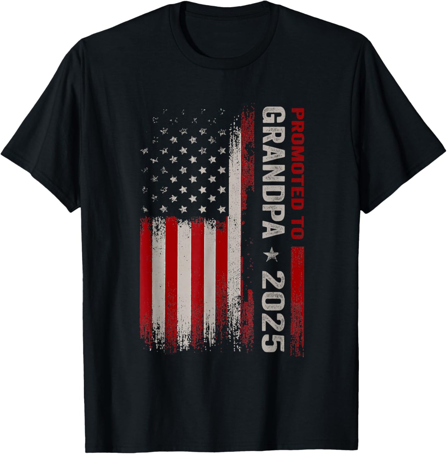 Promoted To Grandpa Est 2025 New Grandpa Expect Baby T-Shirt - T-Shirt | Black