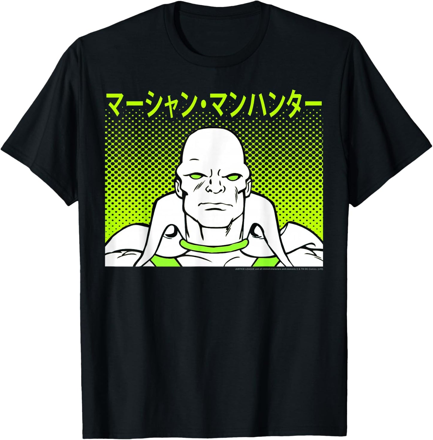 DC Comics Martian Manhunter Dotted Kanji Portrait T-Shirt - T-Shirt | Black