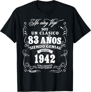 Vintage 83rd Birthday Men Funny 1942 83 Birthday Spanish T-Shirt - T-Shirt | Black