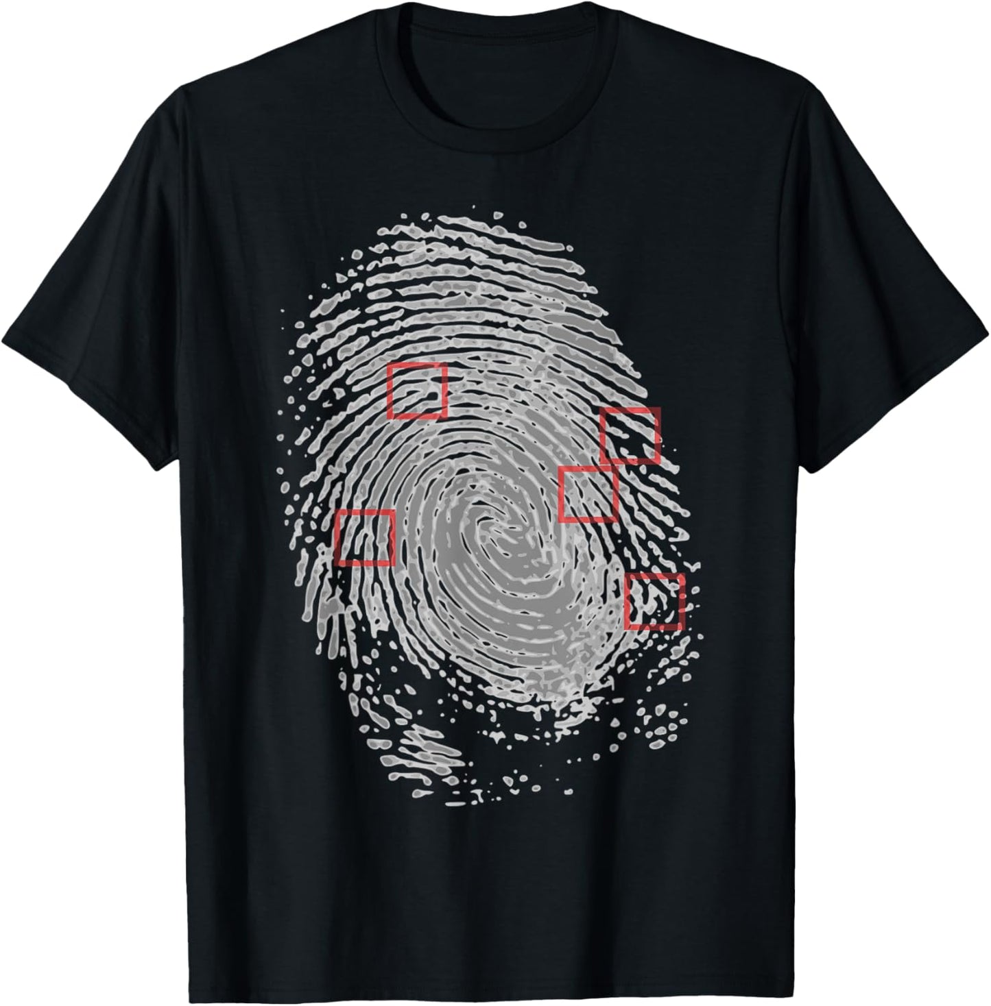 Thumbprint Fingerprint Detective Police Work T-Shirt - T-Shirt | Black