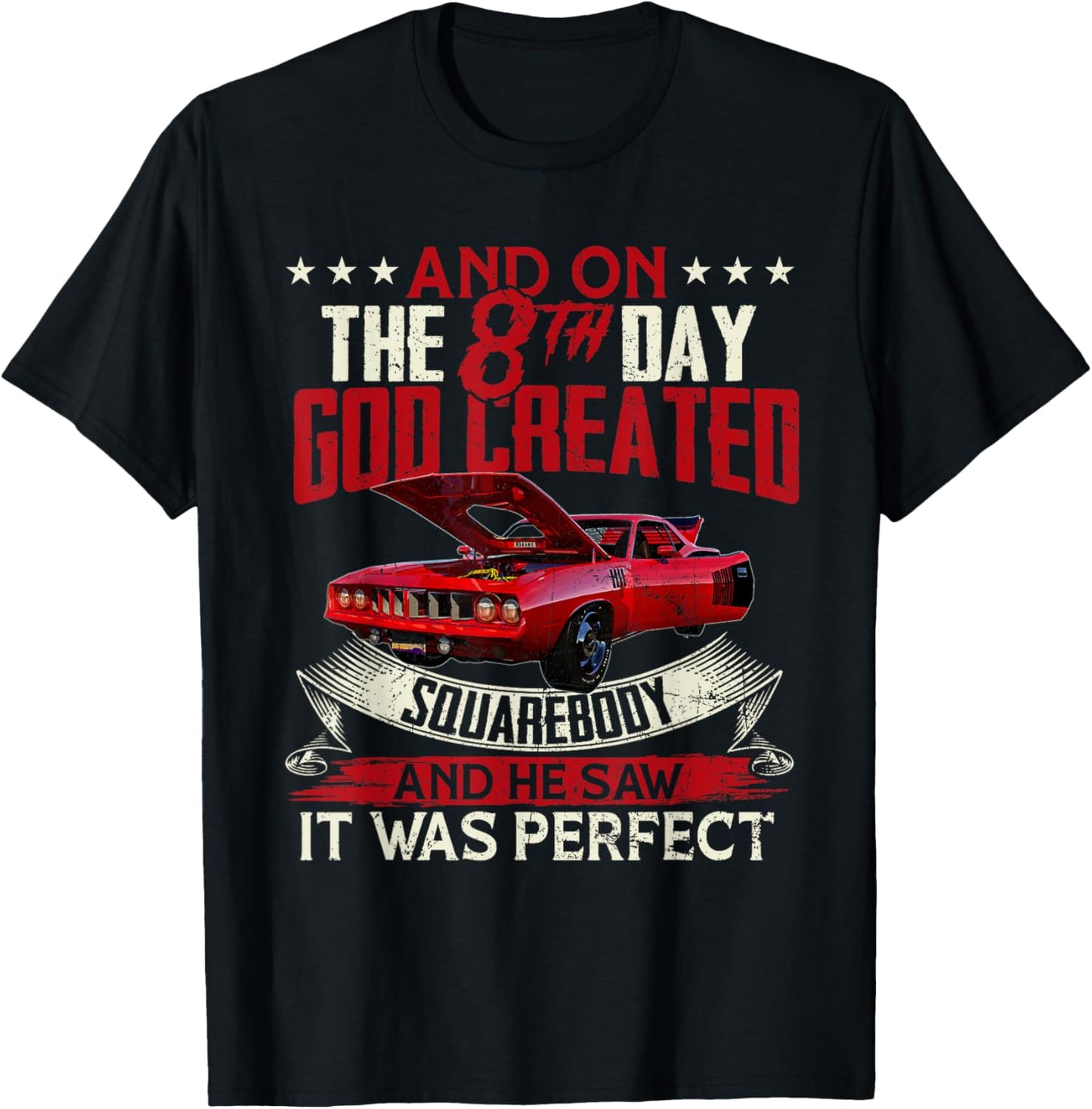 Hemi cuda plymouth barracuda And on the 8th god Muscle car T-Shirt - T-Shirt | Black
