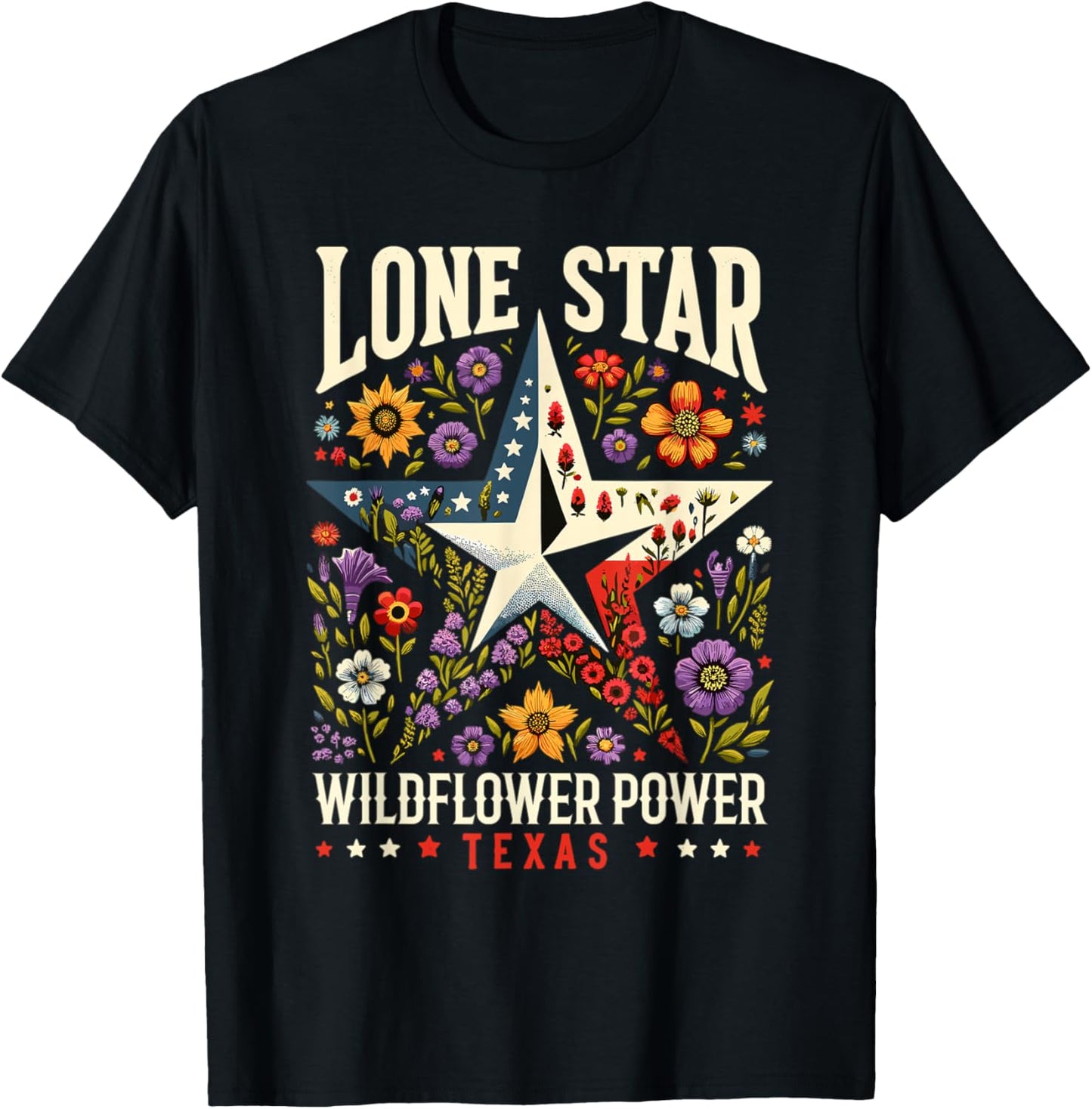 Texas Wildflowers Floral Texas Spring Lesser Sunflower T-Shirt - T-Shirt | Black