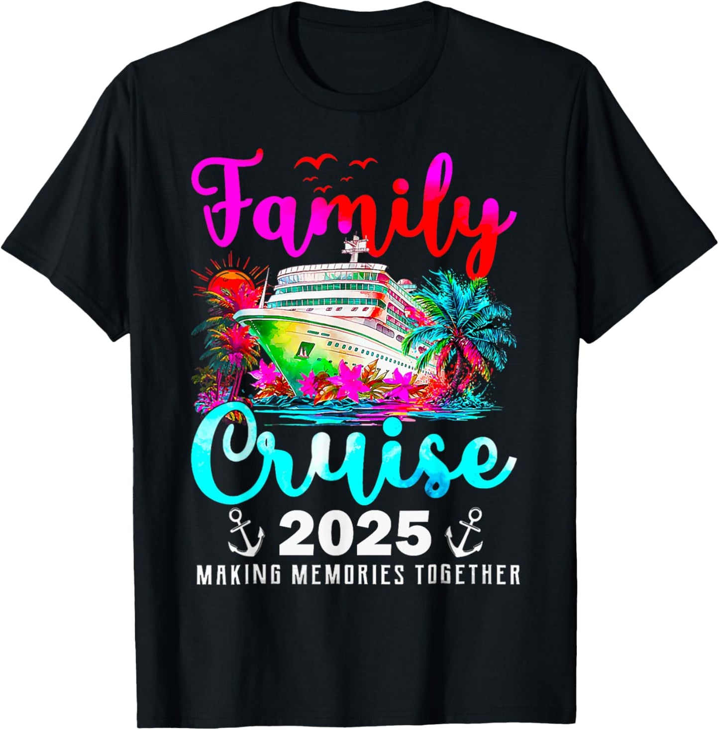 Family Cruise Matching Family Cruise Ship Vacation Trip 2025 T-Shirt - T-Shirt | Black