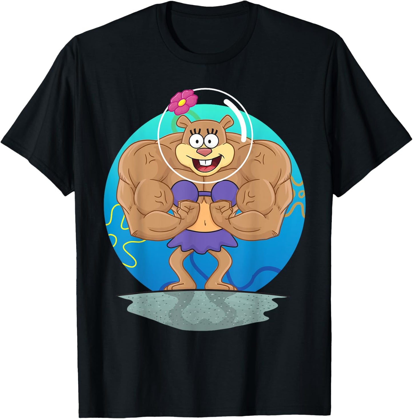 Mademark x SpongeBob SquarePants - Sandy Cheeks Muscle T-Shirt - T-Shirt | Black