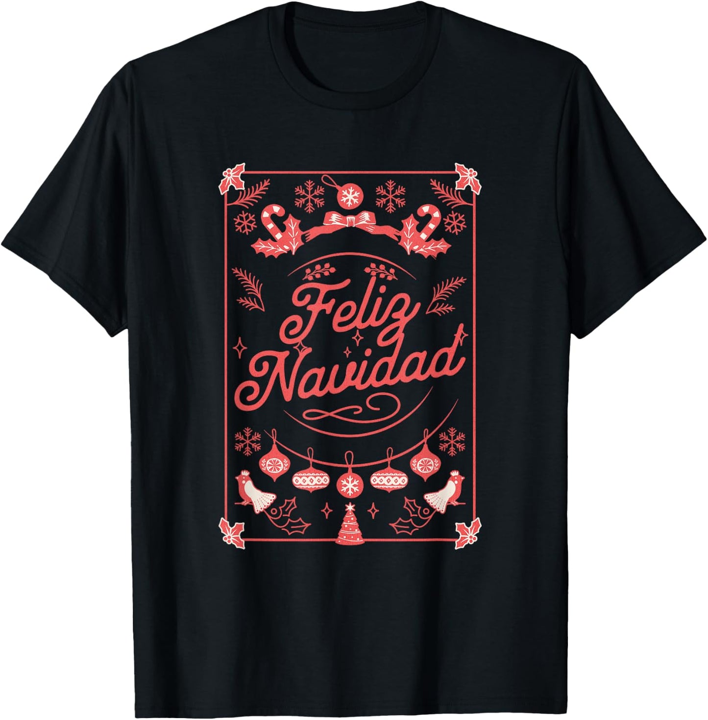 Feliz Navidad, Christmas T-Shirt - T-Shirt | Black
