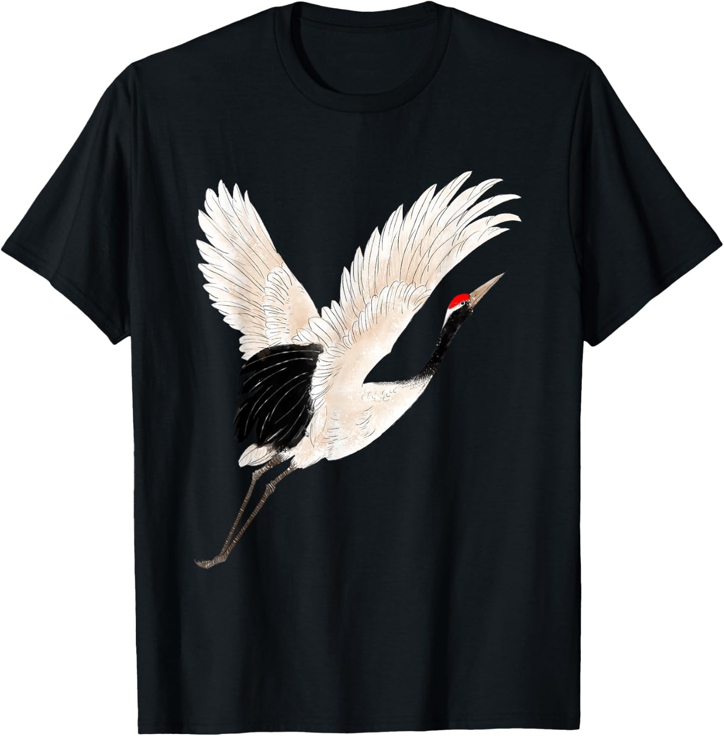 Snow Crane Bird White Bird Watching Expert Bird Photographer T-Shirt - T-Shirt | Black