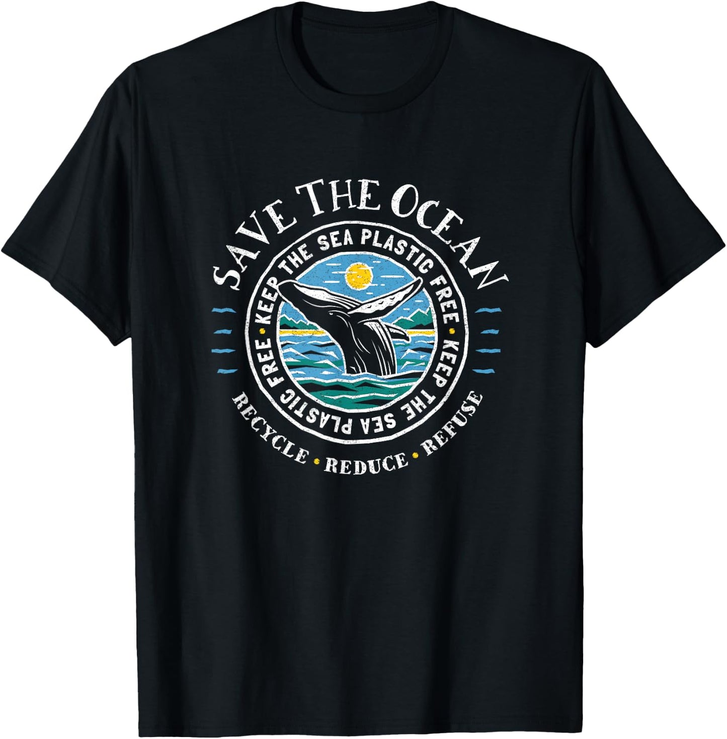 Whale Conservation - Save The Ocean Humpback Whale Lover T-Shirt - T-Shirt | Black