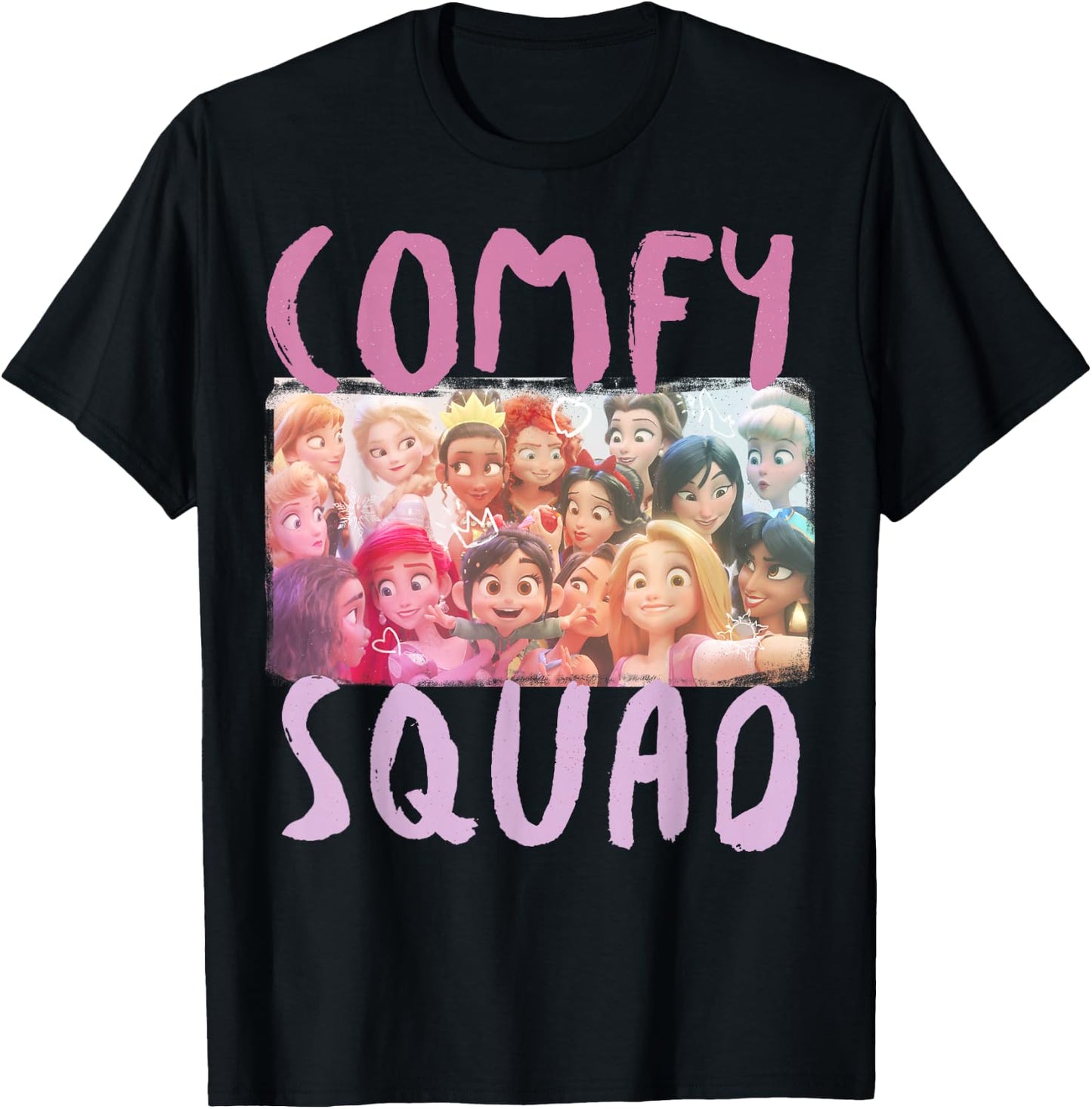 Disney Wreck-It Ralph Comfy Squad Group Shot T-Shirt - T-Shirt | Black