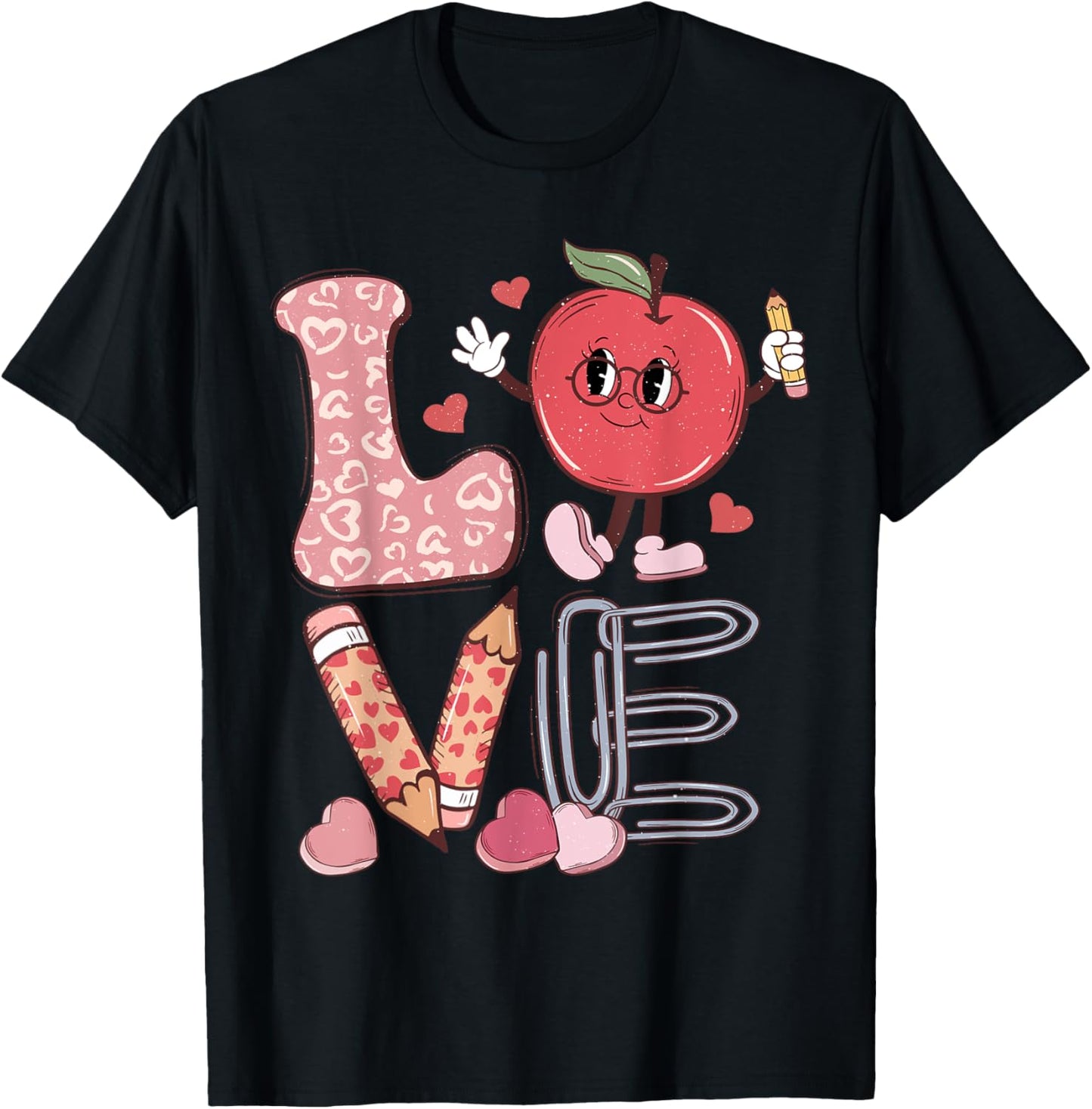 Teacher Love Retro Groovy Teachers Day T-Shirt - T-Shirt | Black