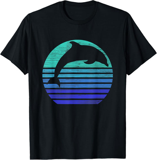 Retro dolphin silhouette T-Shirt - T-Shirt | Black