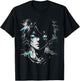 Anime Manga Motif Blue-Eyes Illustration Anime T-Shirt - T-Shirt | Black