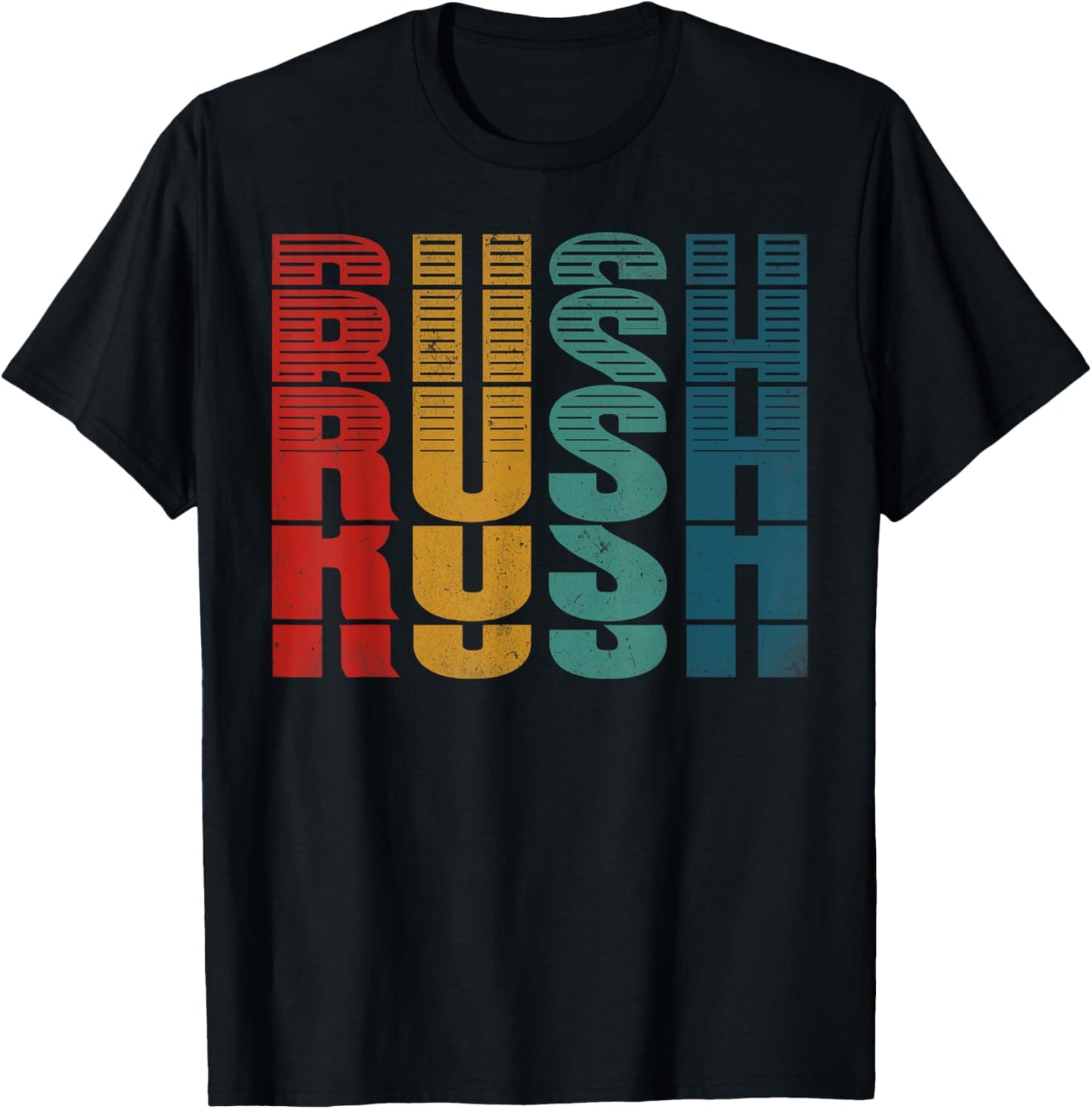 Rush Surname Vintage Retro Men Women Kids Birthday Party T-Shirt - T-Shirt | Black