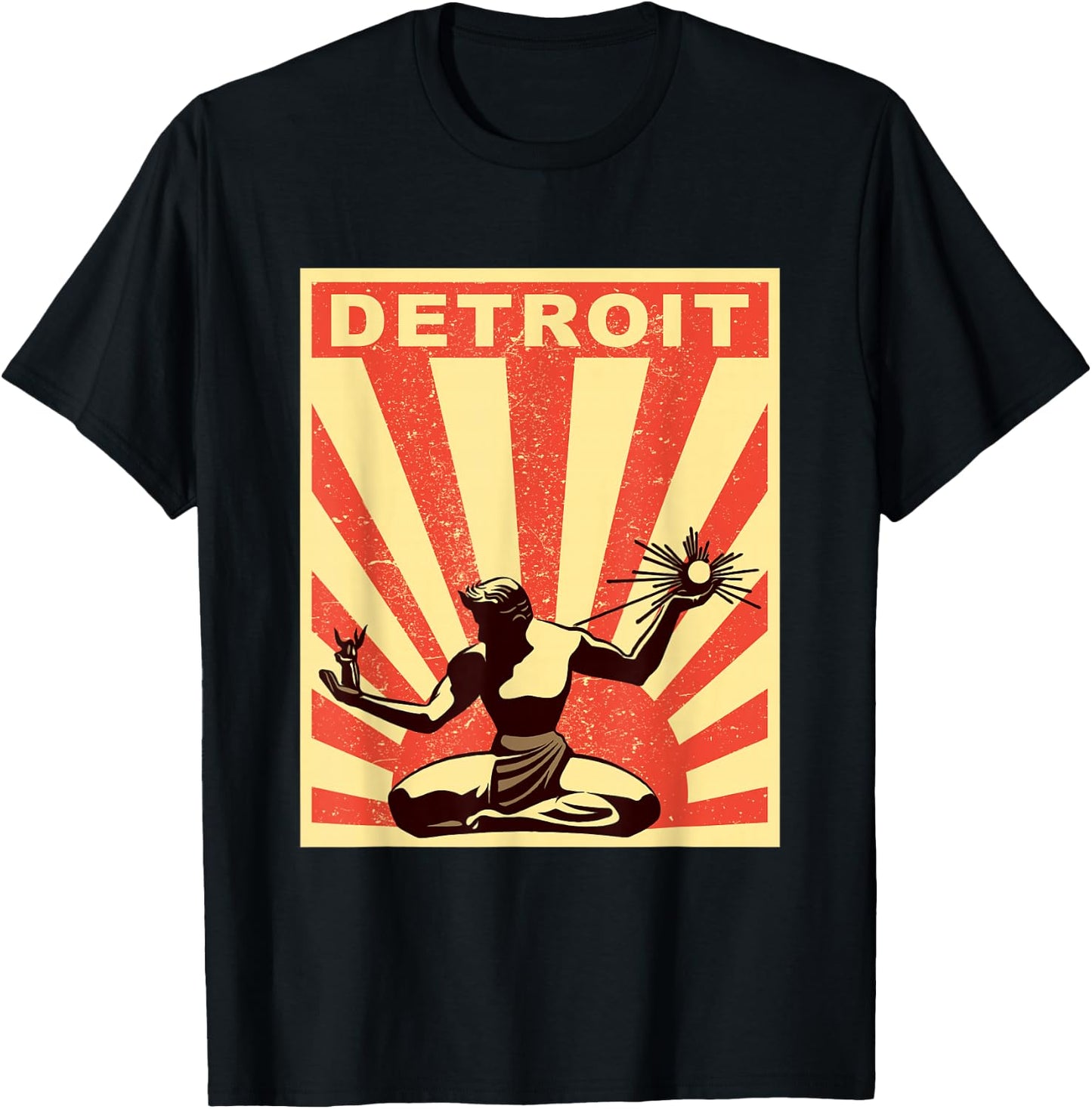 Detroit Shirt | Vintage Spirit of Detroit T-Shirt - T-Shirt | Black