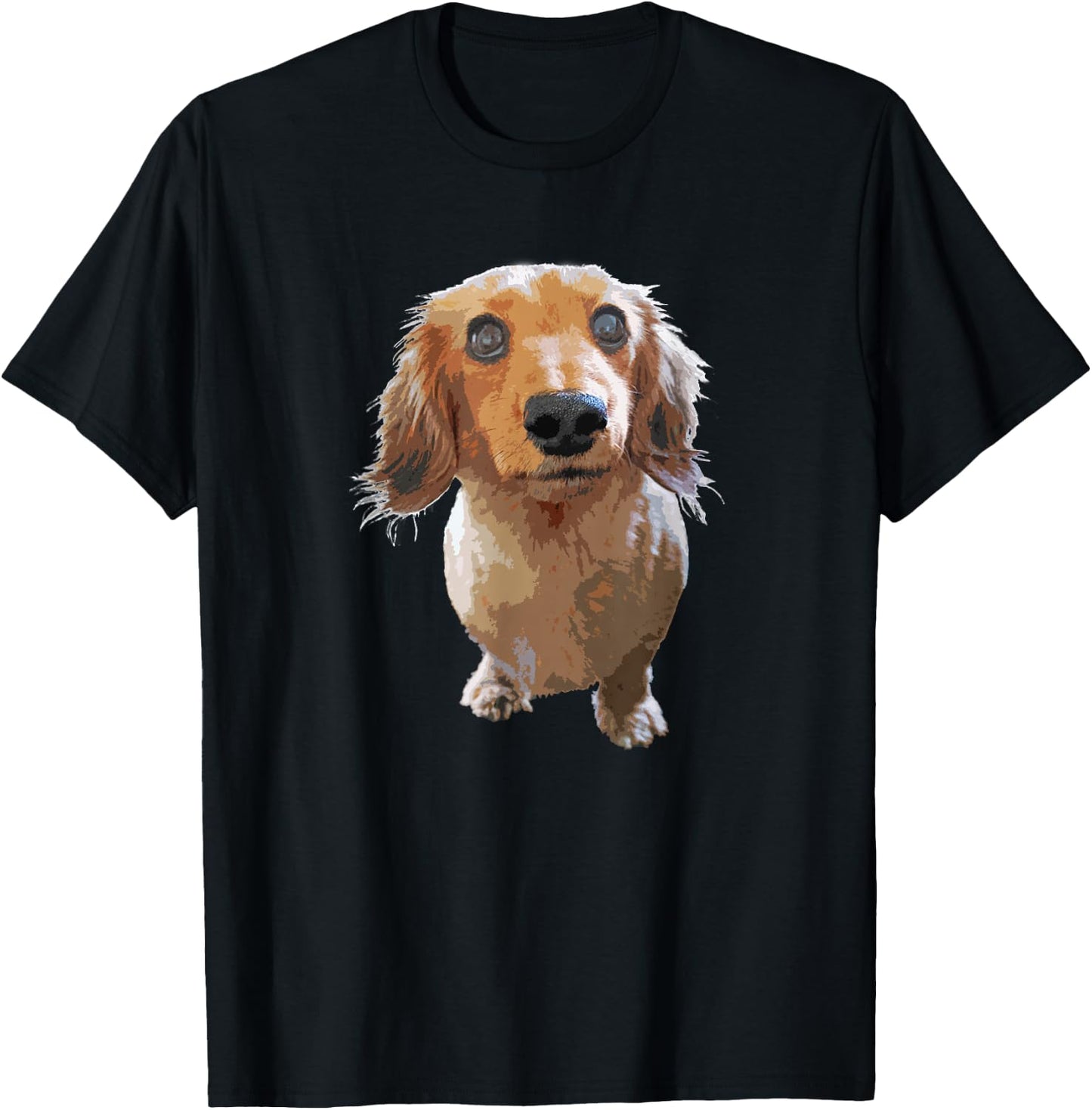 Long Hair Dachshund Cute Wiener Dog Gift Men Kids T-Shirt - T-Shirt | Black