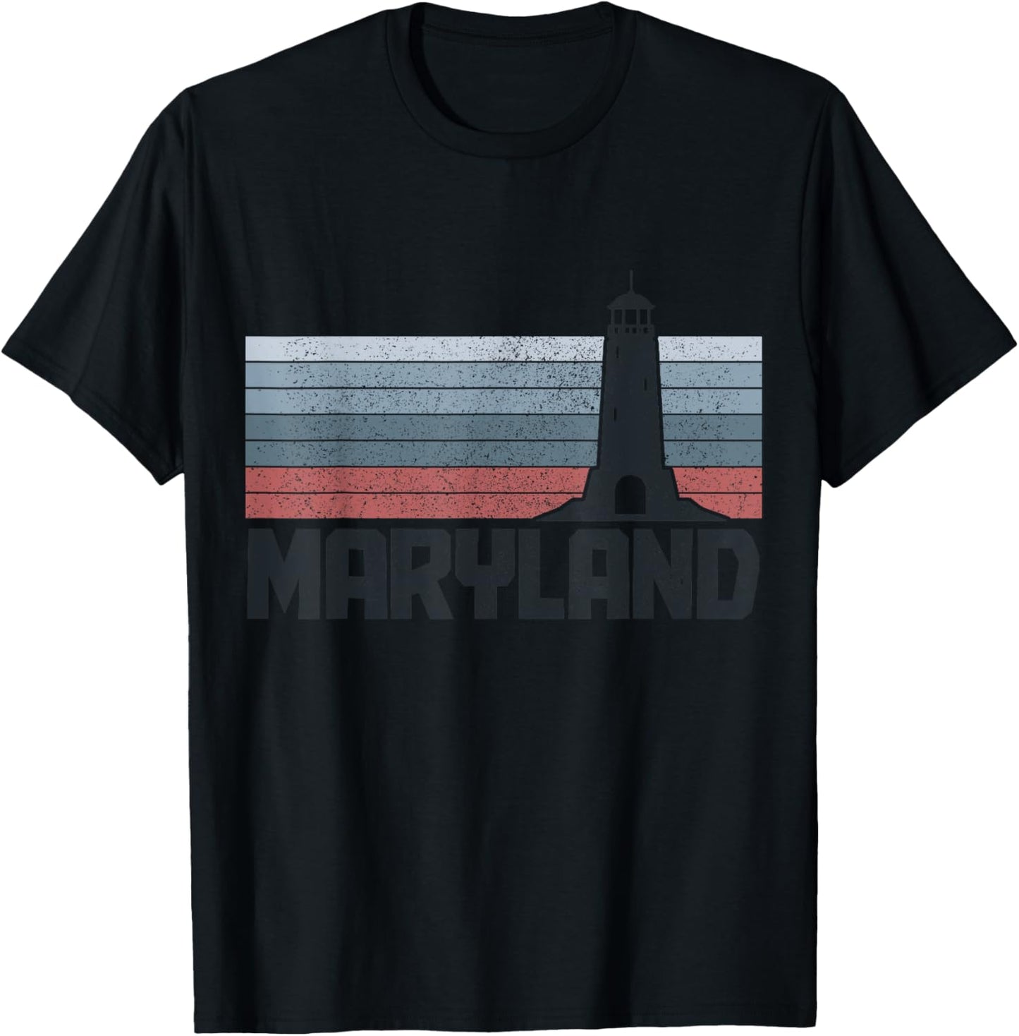 Maryland Lighthouse East Coast Pride Souvenir Vintage T-Shirt - T-Shirt | Black