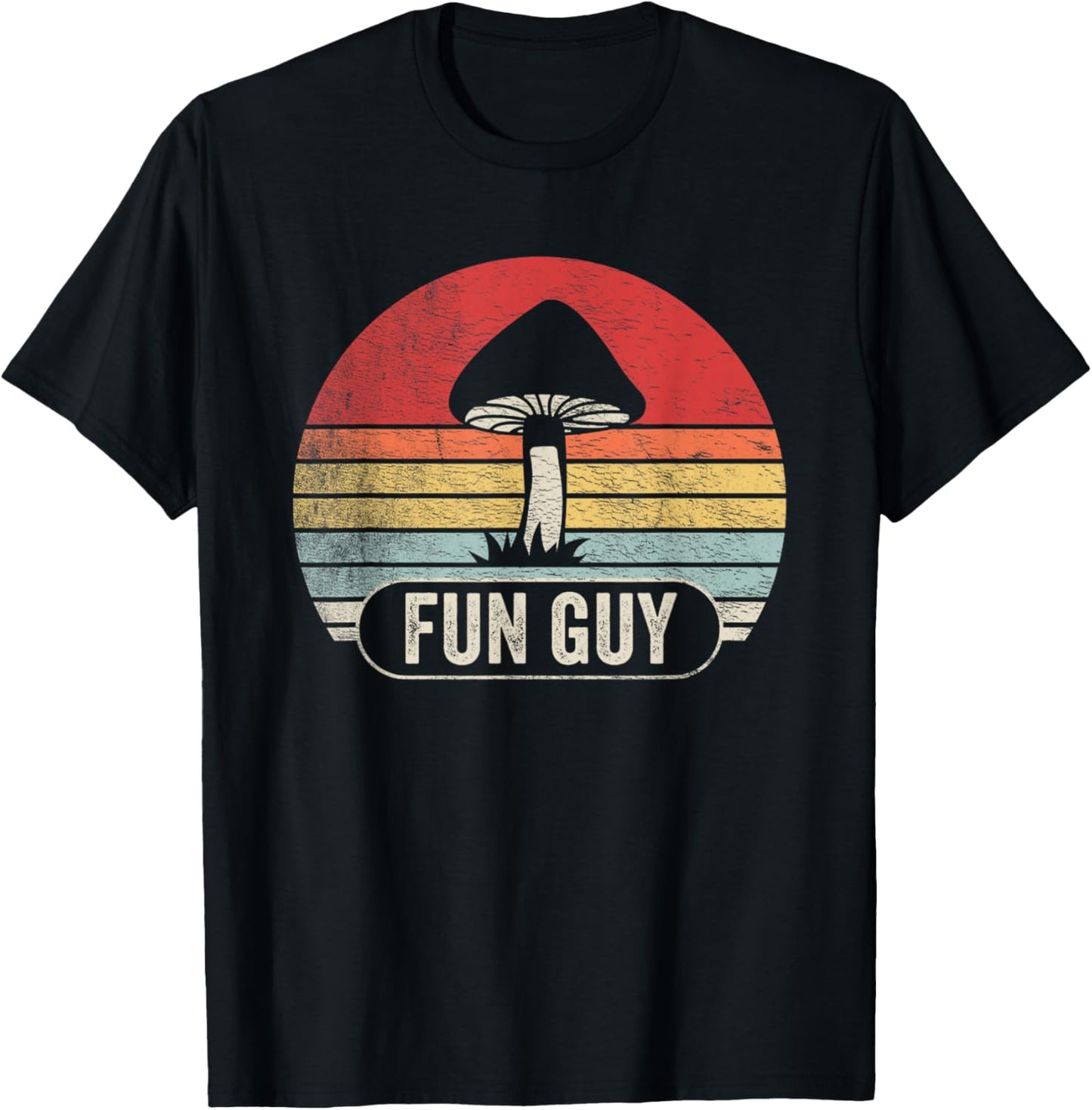 Vintage Funguy Fungi Funny Mushroom Fungi Shirt Fun Guy T-Shirt - T-Shirt | Black