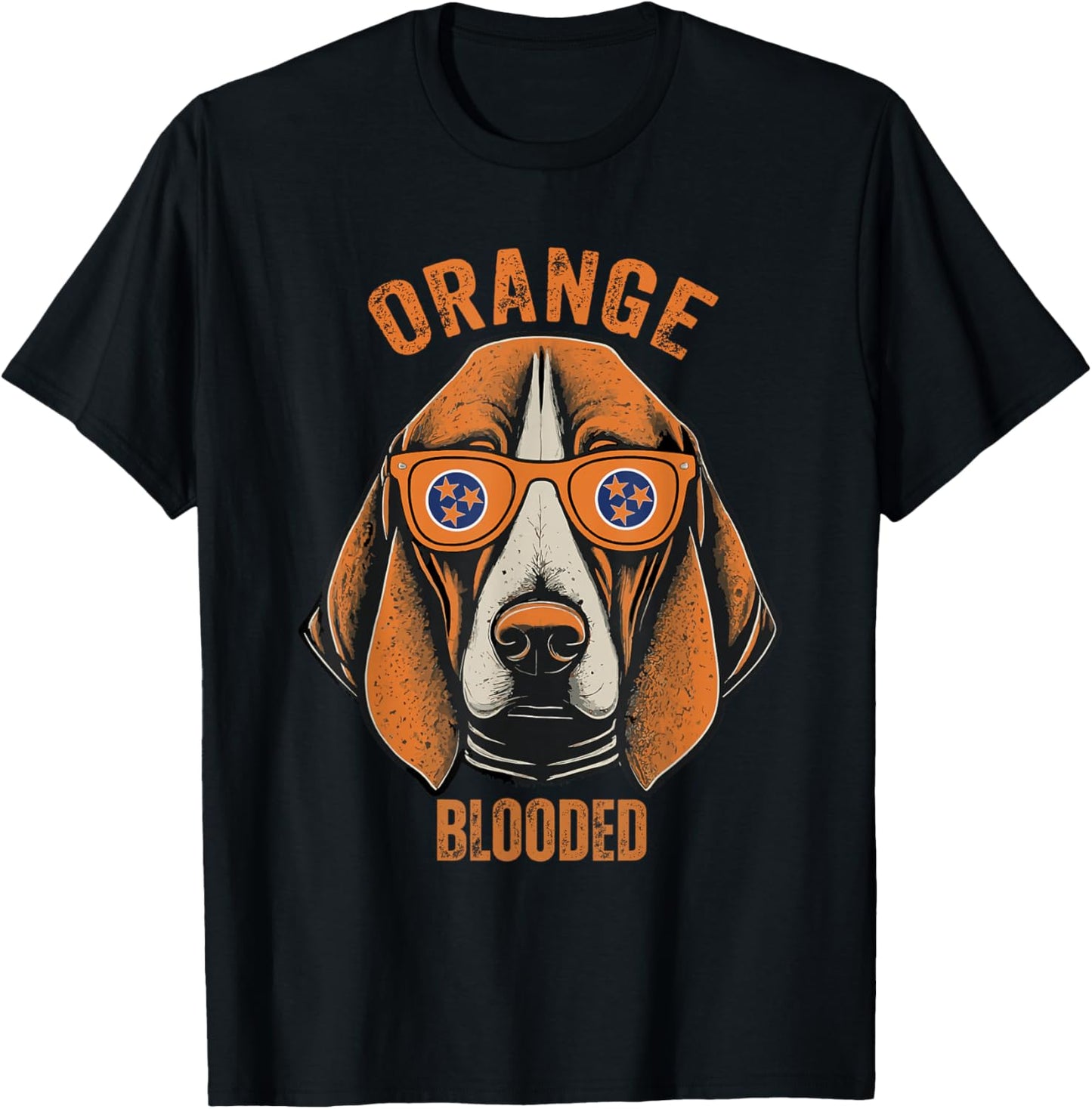 Orange Blooded Tennessee Hound Native Home TN State Pride T-Shirt - T-Shirt | Black