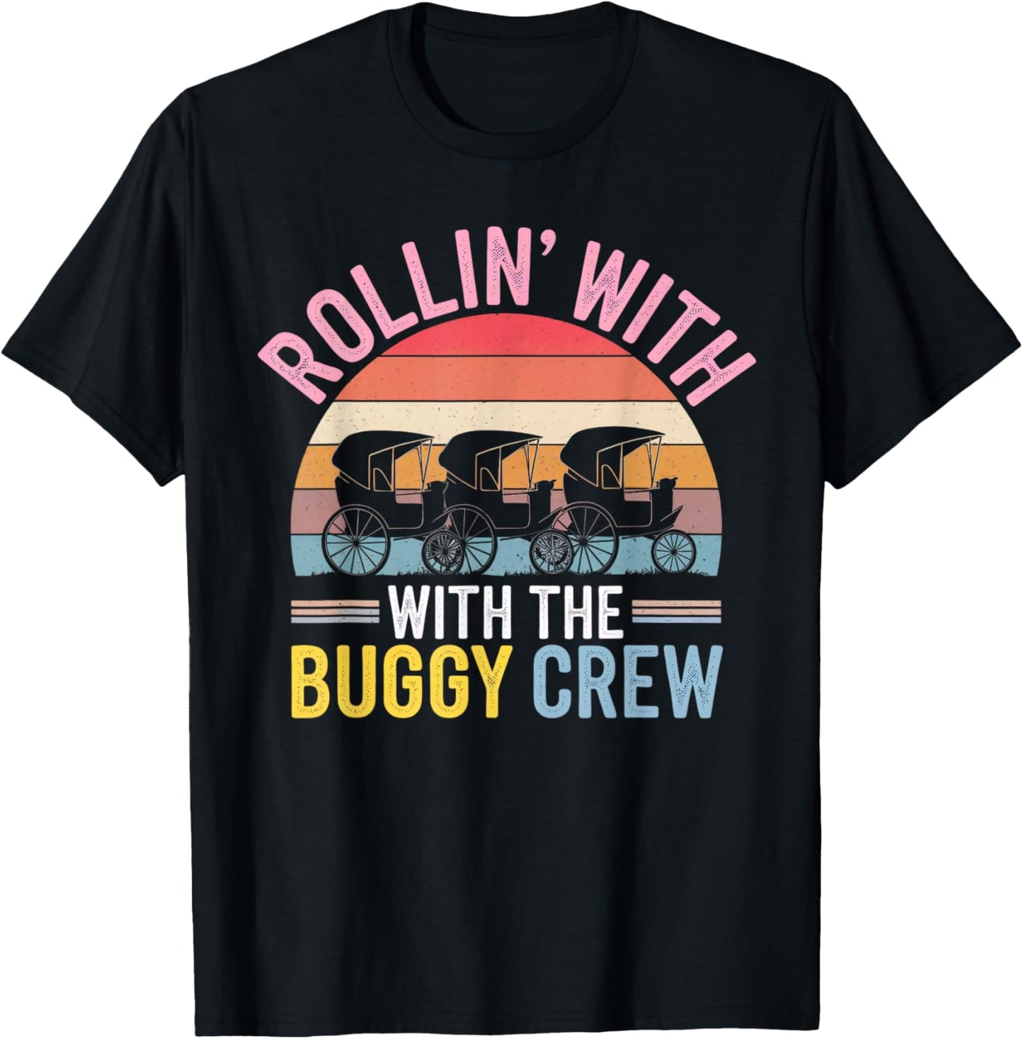Amish Buggy – Classic Countryside Design T-Shirt - T-Shirt | Black