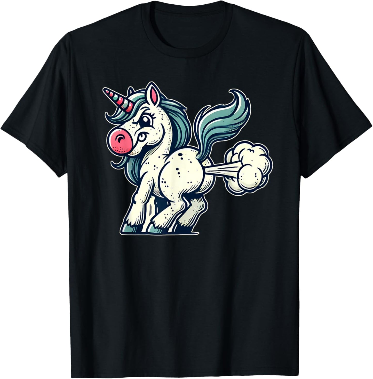 Funny Unicorn Farts for Animal Lovers Who T-Shirt - T-Shirt | Black