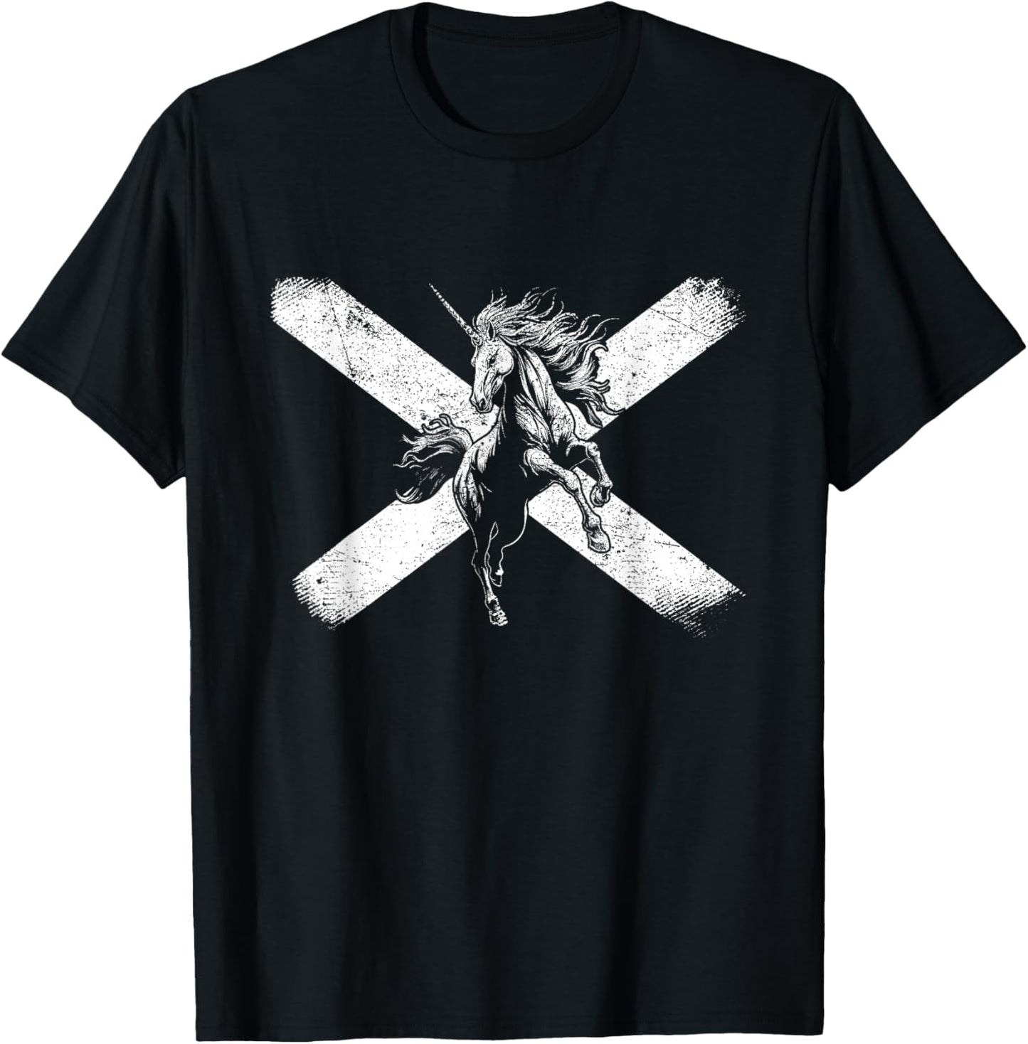 Scottish Flag Caledonian Unicorn Scot Scotsman Scotland T-Shirt - T-Shirt | Black