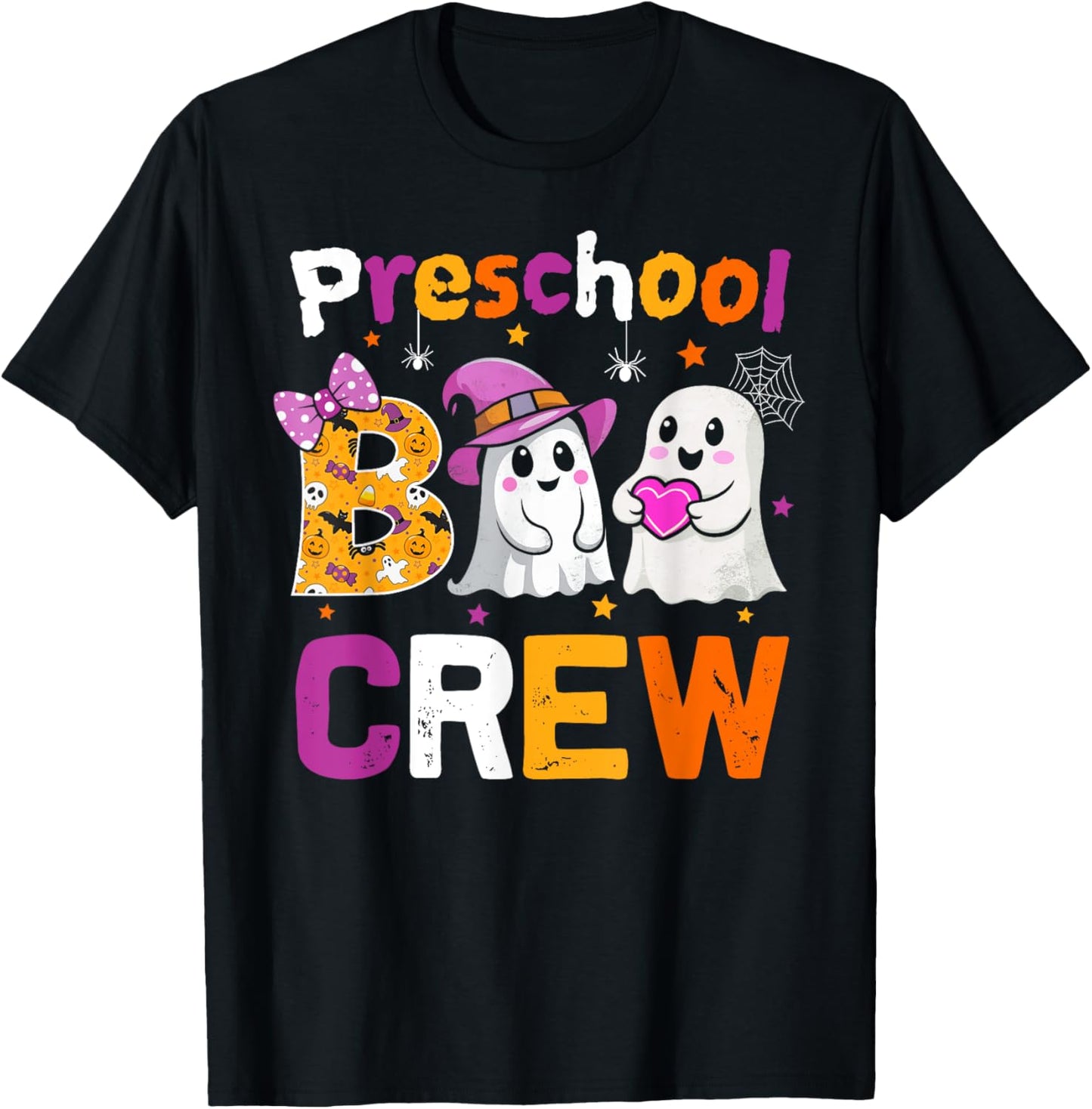 Preschool Boo Crew Funny Preschool Halloween Teacher Kids T-Shirt - T-Shirt | Black