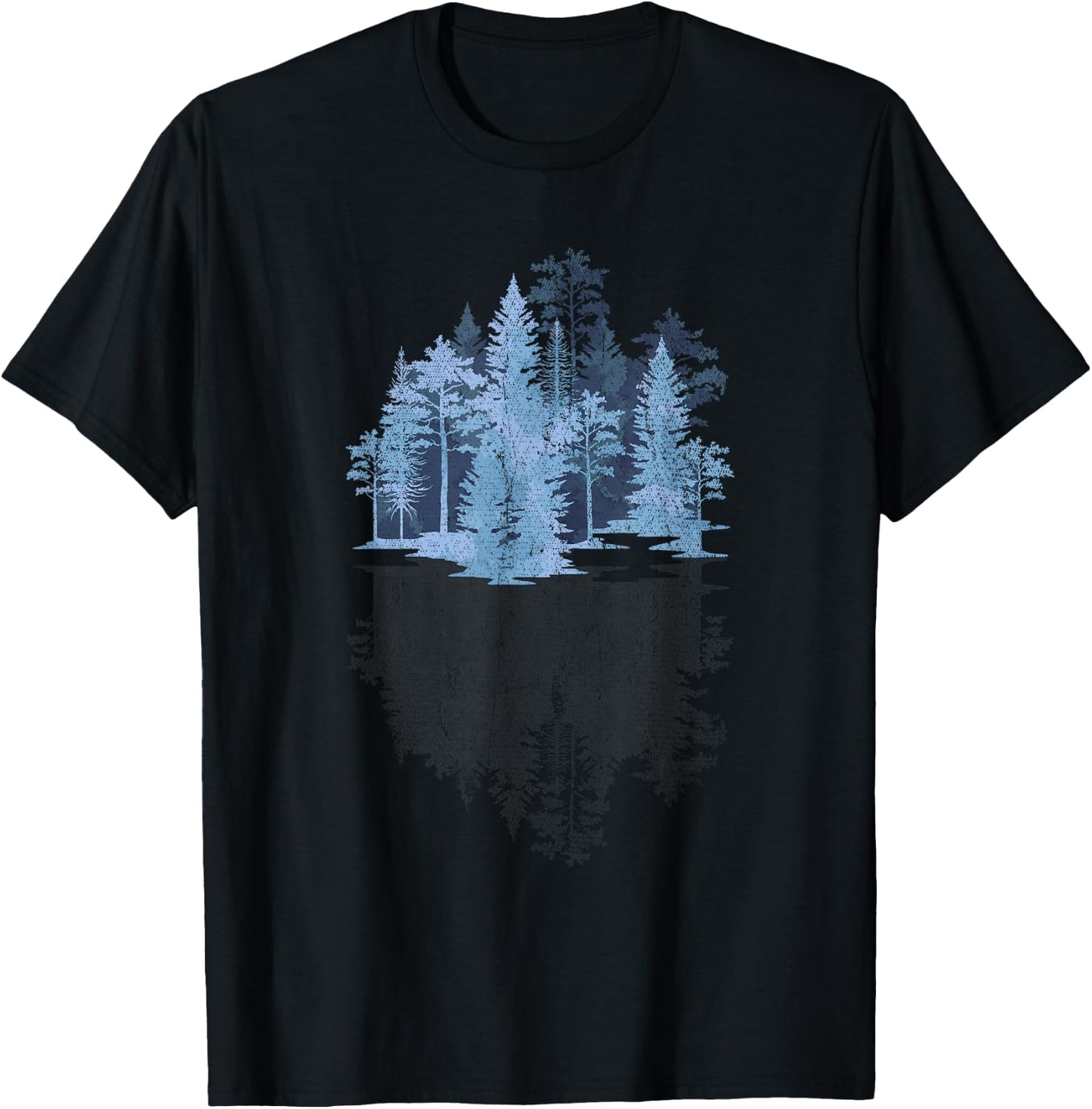 Nature Trees Reflection Outdoors Wildlife Forest T-Shirt - T-Shirt | Black