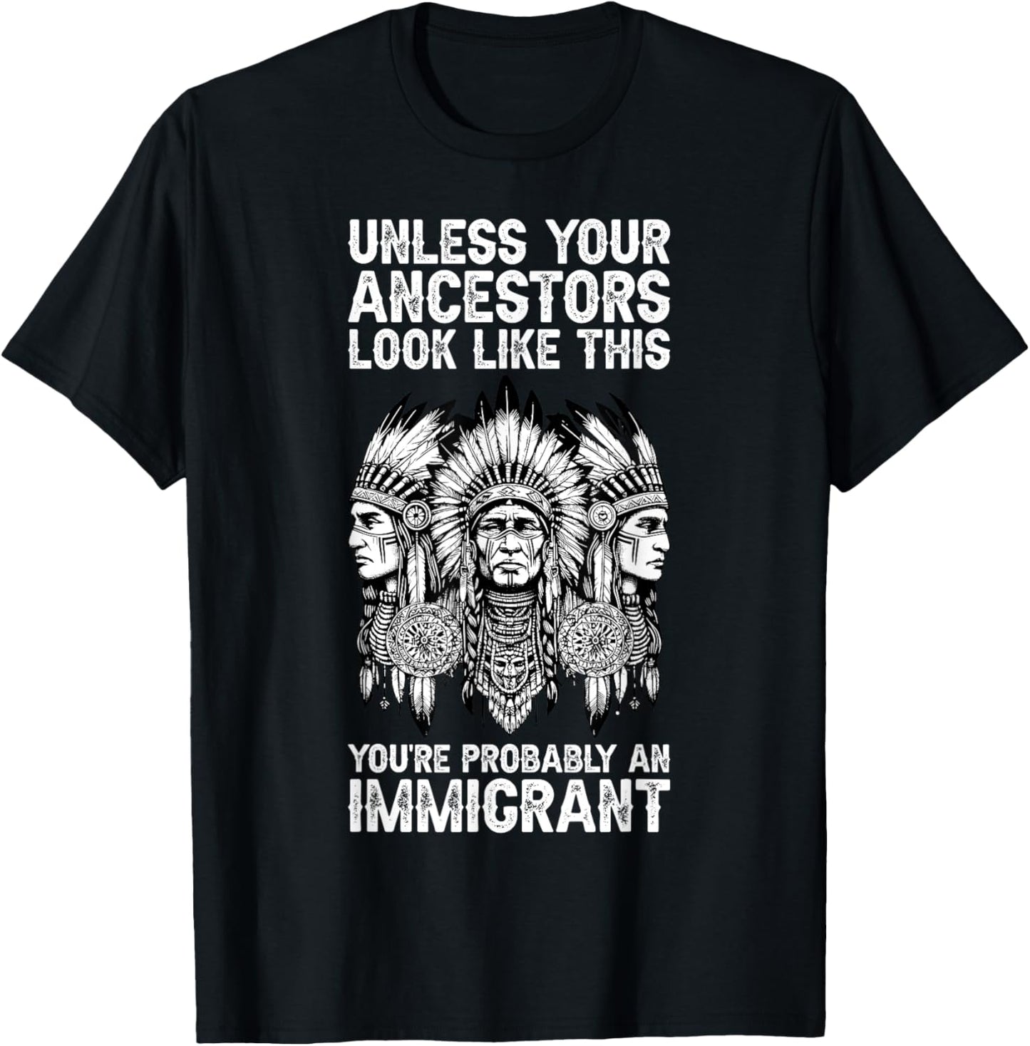 Indian Native American Clothing You're Probably An Immigrant T-Shirt - T-Shirt | Black