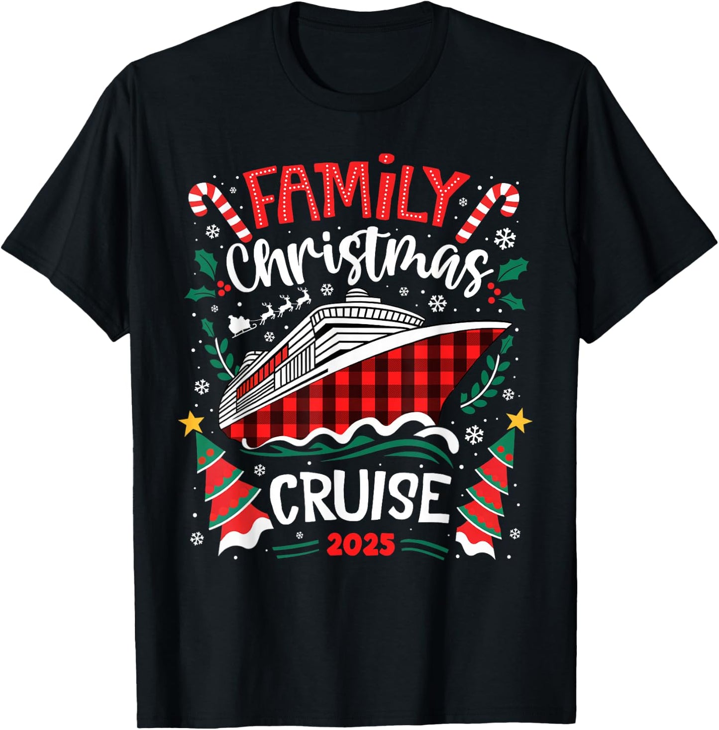 Family Christmas Cruise 2025 Family Matching Merry Christmas T-Shirt - T-Shirt | Black