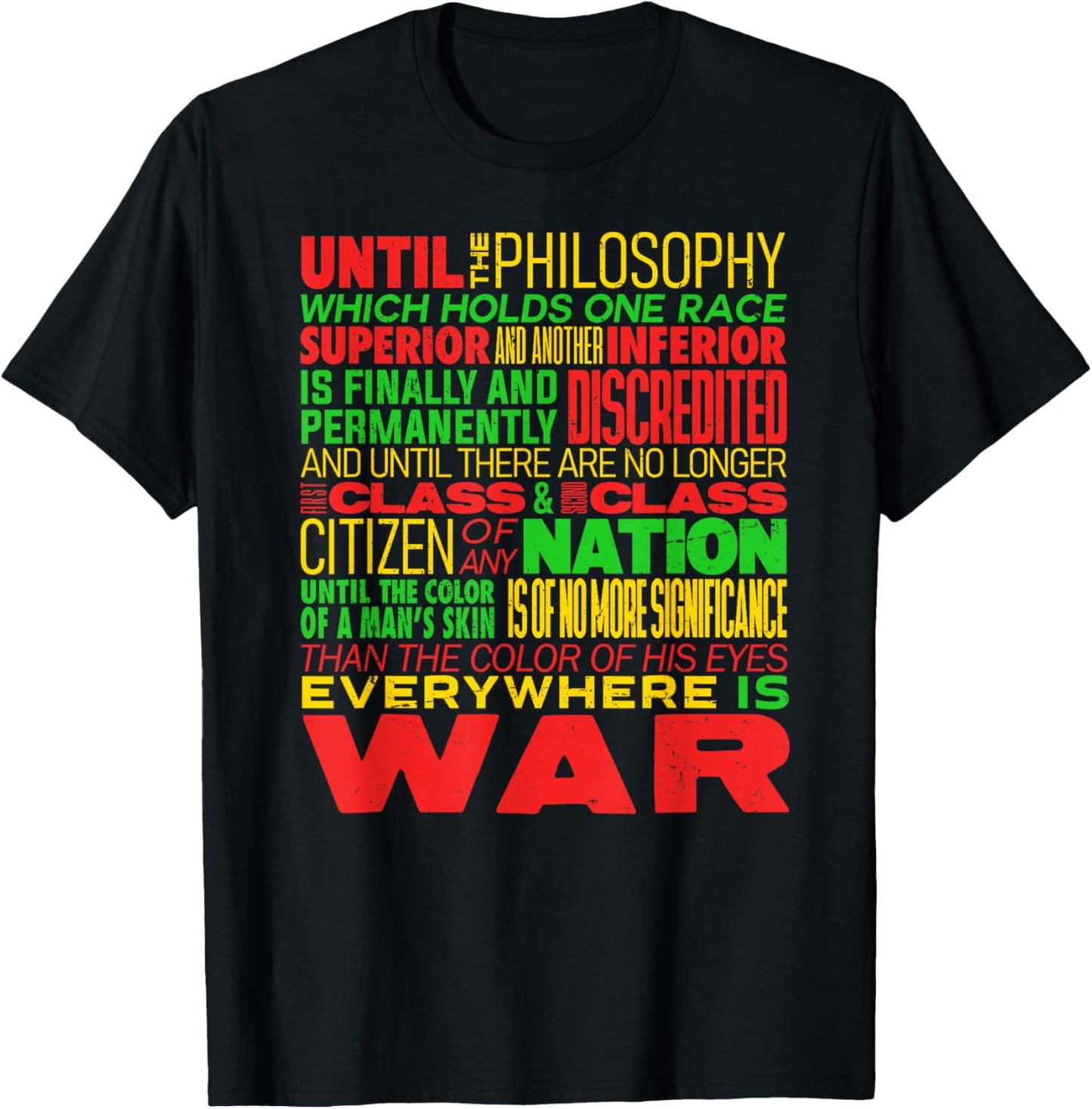 Haile Selassie Until The Philosophy War & Women T-Shirt - T-Shirt | Black
