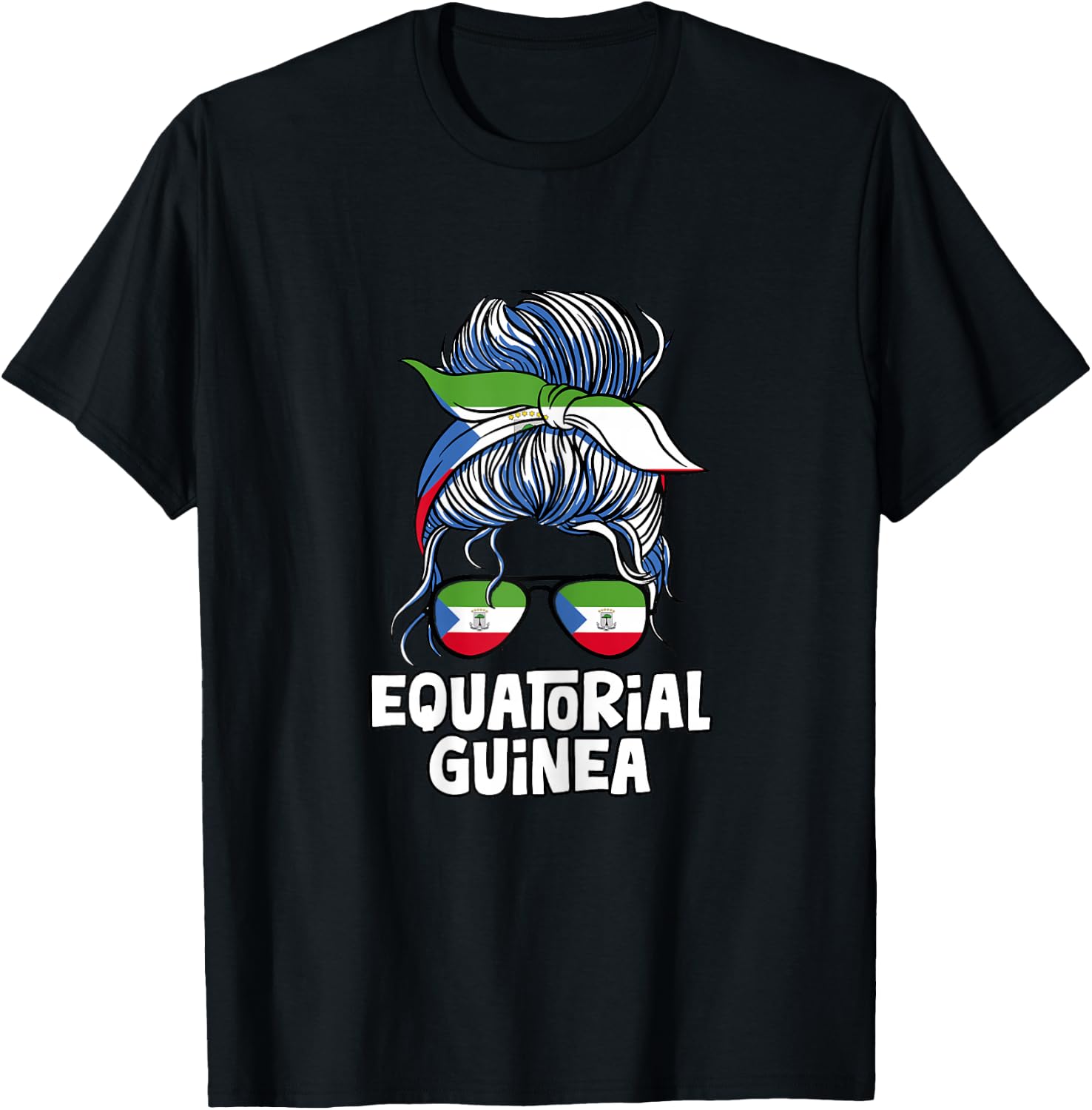 Equatorial Guinea Girl African Girls Flag T-Shirt - T-Shirt | Black