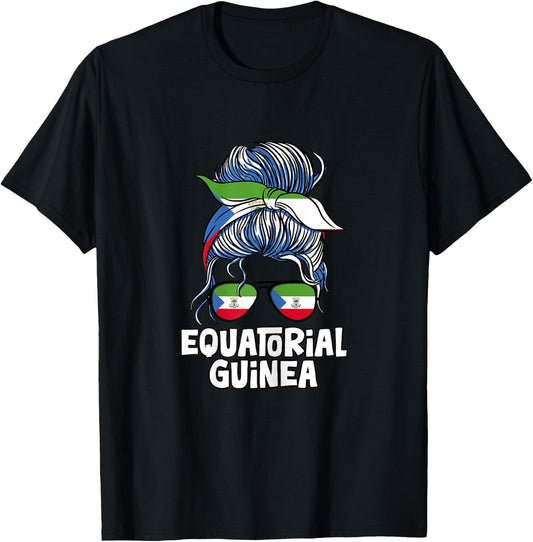 Equatorial Guinea Girl African Girls Flag T-Shirt - T-Shirt | Black