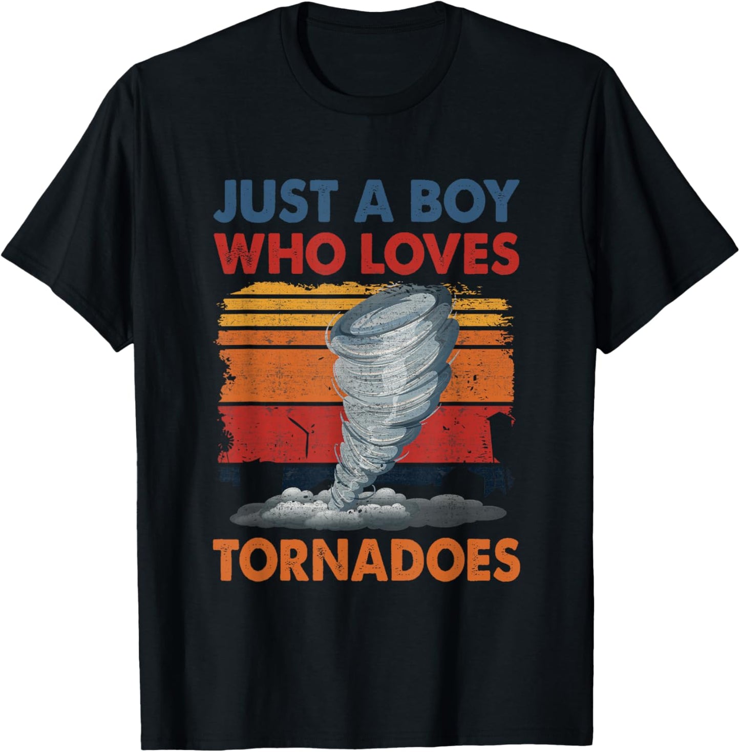Just a Boy Who Loves Tornado Weather Storm Tornado Chaser T-Shirt - T-Shirt | Black