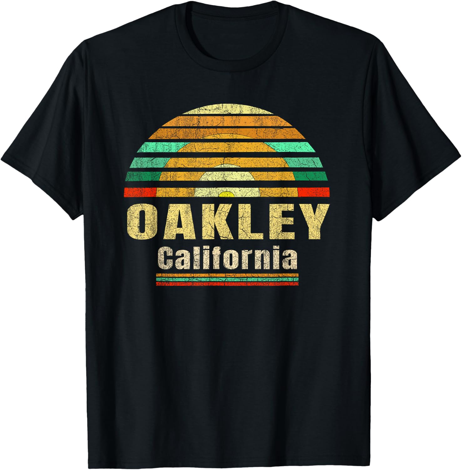 Oakley CA California Home Vintage Gift Retro Sunset Shir T-Shirt - T-Shirt | Black