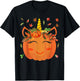Cute Unicorn Pumpkin for Kids Halloween Thanksgiving T-Shirt - T-Shirt | Black