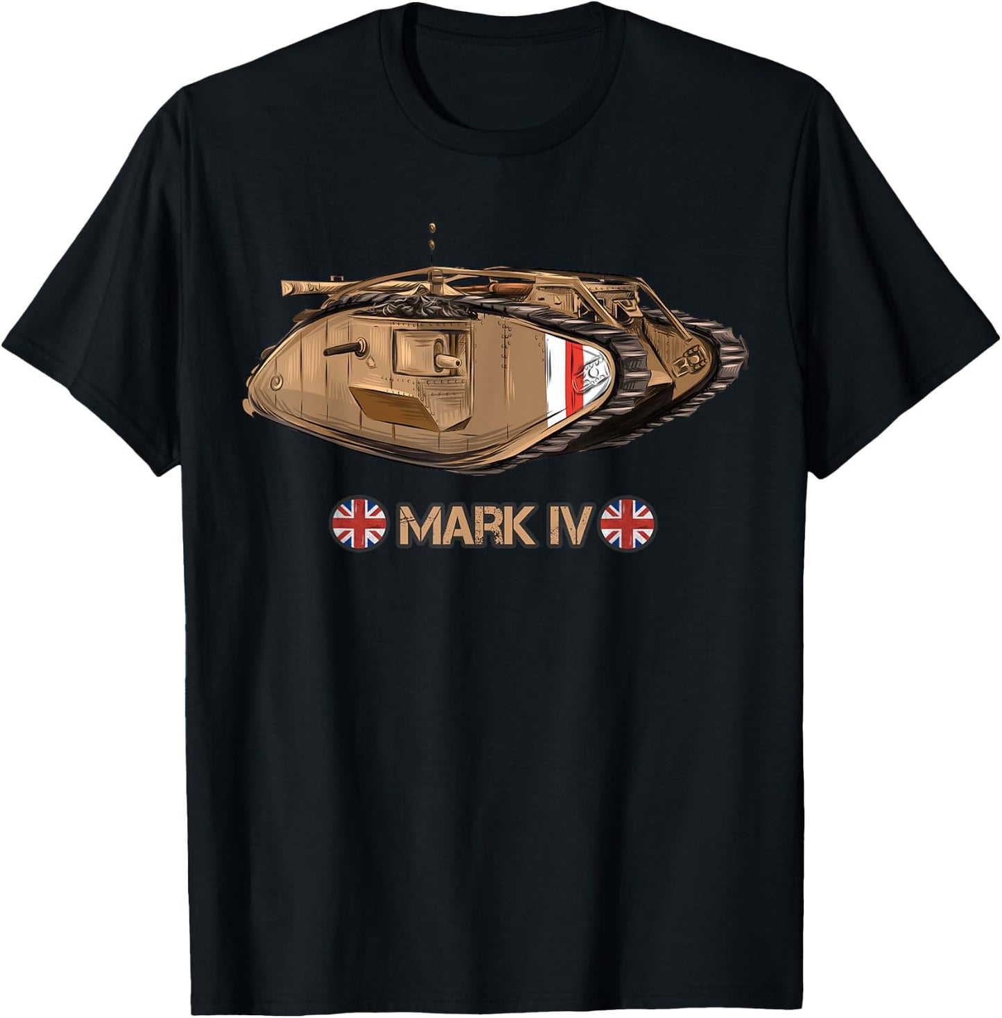 World War British Tank Mark IV Male WW1 Gift T-Shirt - T-Shirt | Black