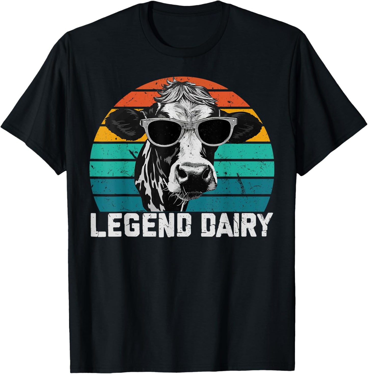 Legend Dairy Funny Farmer Cow Farmer Pun Graphic T-Shirt - T-Shirt | Black
