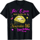 This Queen Was Born on November 16, 16th November Birthday T-Shirt - T-Shirt | Black
