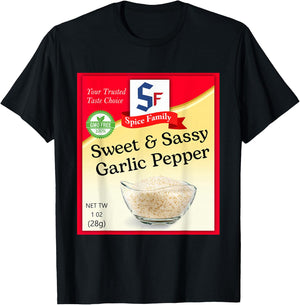 Sweet & Sassy Garlic Pepper Condiment Costume Holiday T-Shirt - T-Shirt | Black