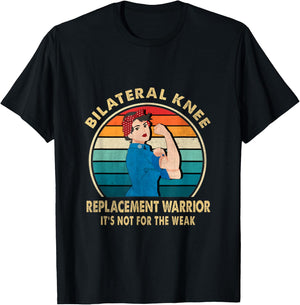 Bilateral Knee Replacement Warrior Recovery Get Well Soon T-Shirt - T-Shirt | Black